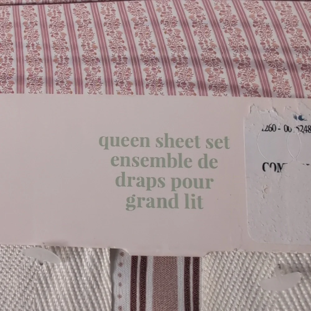 Peri Home Queen Sheet Set Tan Taupe Floral Print